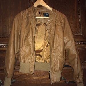 Tan leather jacket